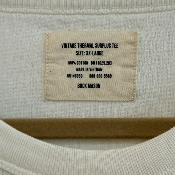 Buck Mason Natural Vintage Thermal Tee - Picture 3 of 8
